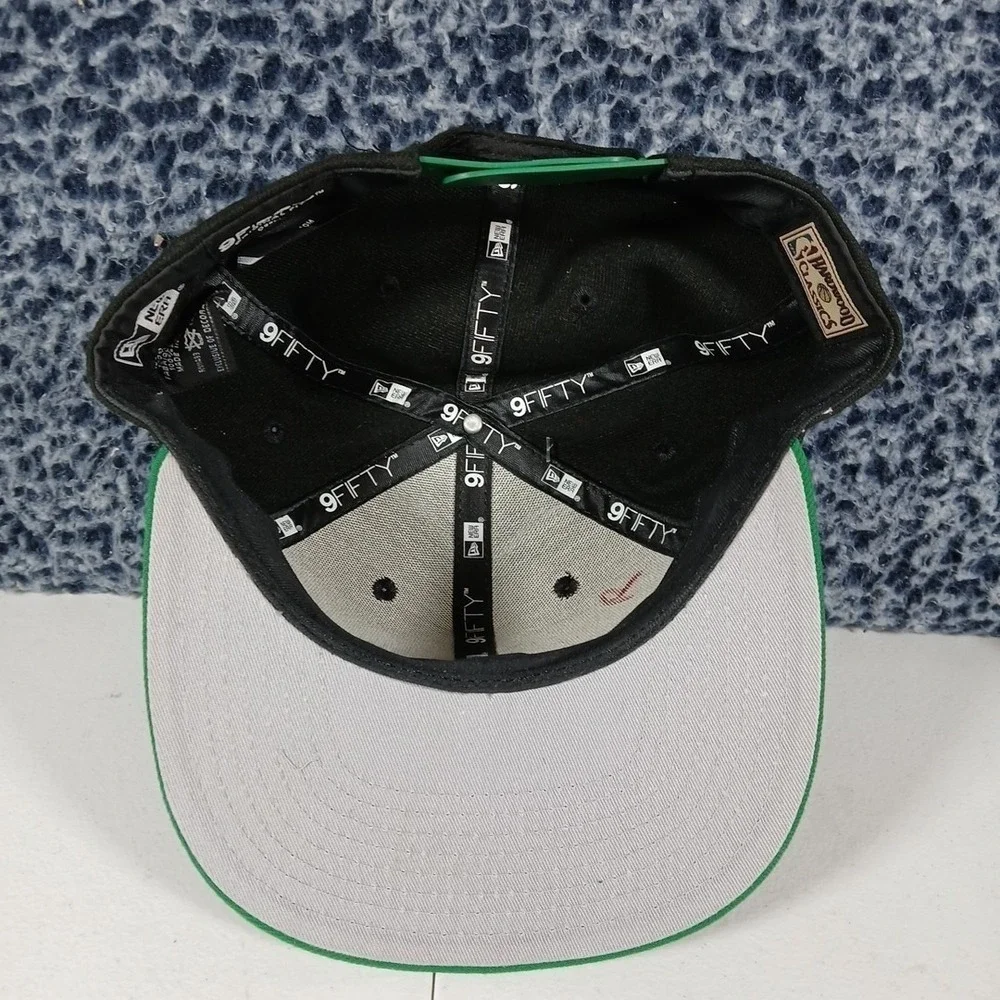 New Era 9FIFTY Boston Celtics Hat OSFM Black Green Snapback NBA Fan